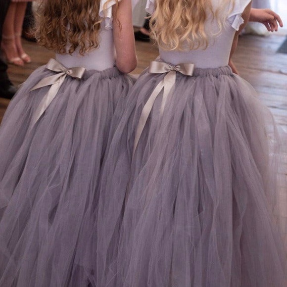 Silver Grey Tutu with Bow - Picture 1 of 1